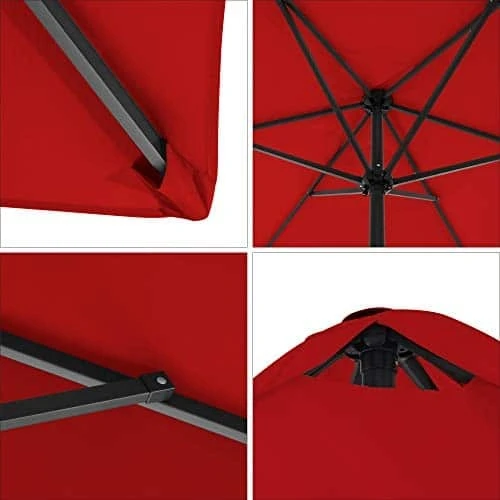 Stačiakampis skėtis su papildomu stabilumu