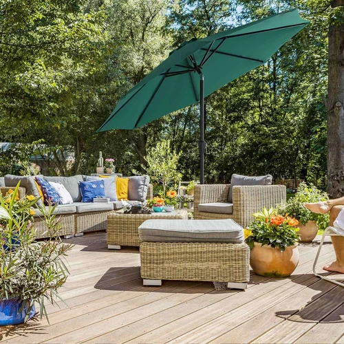 Tamsiai žalias skėtis 2,7 m skersmens