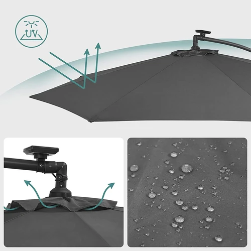 Patvarus 3 m skėtis su UV apsauga iki UPF 50+