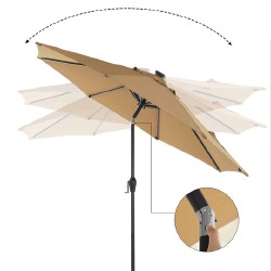 Skėtis Ø 300 cm su LED saulės apšvietimu - Lauko skėčiai