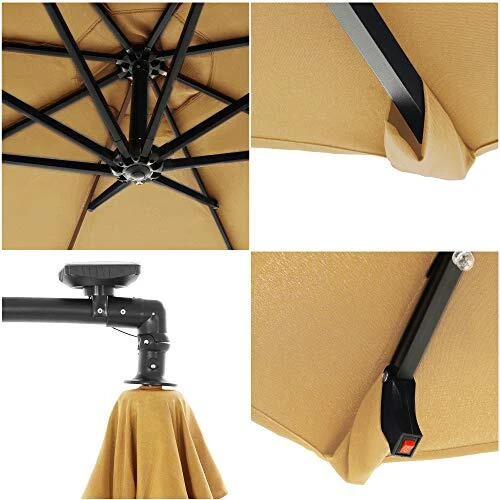 Patvarus 3 m skėtis su metaliniu stulpu