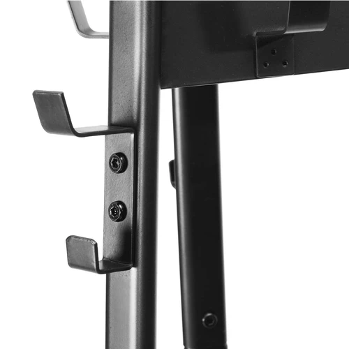 Stilingas matinės juodos spalvos palto stovas su MDF pagrindu