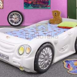 Lova su šviečiančiomis lempomis ir keliomis spalvų parinktimis