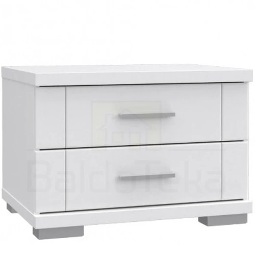 Kompaktiška balta naktinė spintelė SNOW SNWK02, 60x43x42 cm