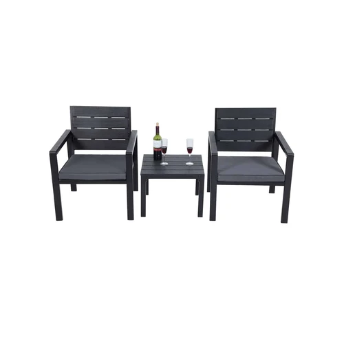 Tvirtas sodo baldų komplektas su HDPE plastiko sėdynėmis