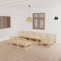 Sodo baldų komplektas, 8 dalių, pušies medienos masyvas
