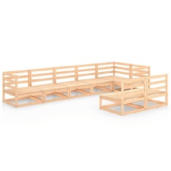 Sodo baldų komplektas, 8 dalių, pušies medienos masyvas - Lauko baldų komplektai