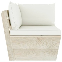 Sodo baldų komplektas iš palečių su pagalvėlėmis, 7 dalių, eglės medis - Lauko baldų komplektai