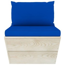Sodo baldų komplektas iš palečių su pagalvėlėmis, (9 dalių), eglė. - Lauko baldų komplektai