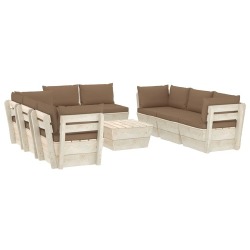 Sodo baldų -komplektas iš palečių su pagalvėlėmis, (9 dalių), eglė. - Lauko baldų komplektai