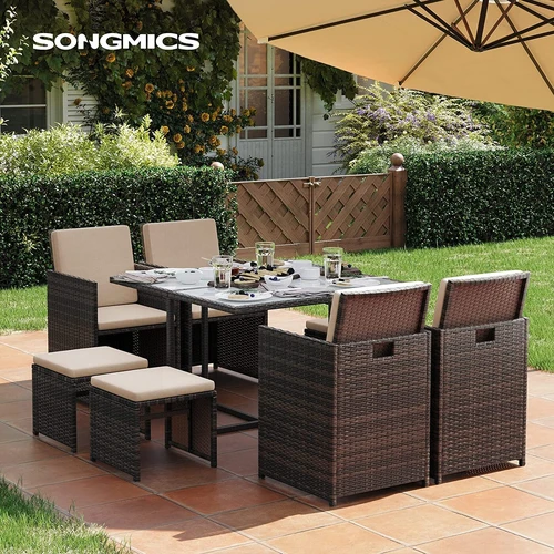 9 dalių sodo baldai – praktiškumas ir stilius