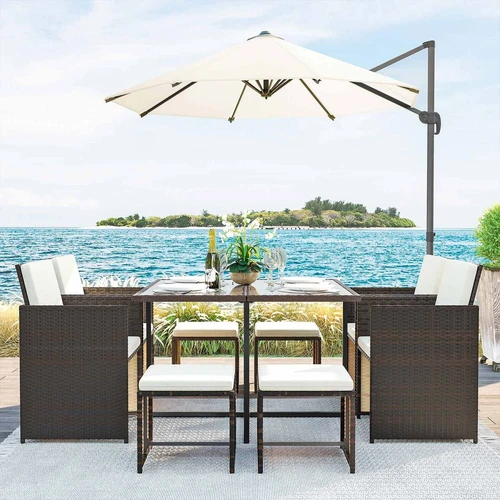 Ergonominis sodo baldų komplektas su patogiu laikymu