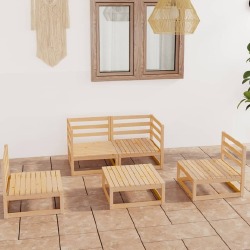 Sodo baldų komplektas, pušies medienos masyvas, 5 dalys