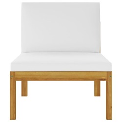 Sodo baldų komplektas su pagalvėmis, 12d., kreminis, akacija - Lauko baldų komplektai