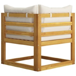 Sodo baldų komplektas su pagalvėmis (6 dalių, kreminės sp.) - Lauko baldų komplektai