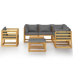 Sodo baldų komplektas su pagalvėmis, 8 dalių, akacijos masyvas - Lauko baldų komplektai