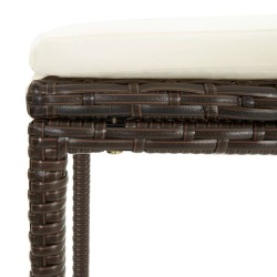 Sodo baro baldų komplektas, 7 dalių su pagalvėlėmis, rudas - Lauko baldų komplektai
