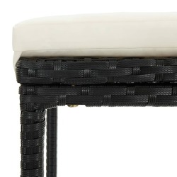 Sodo baro baldų komplektas, juodas su pagalvėlėmis, 7 dalys - Lauko baldų komplektai