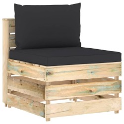 Sodo kompl. su pagalvėlėmis, 7 dalių, impregnuota mediena - Lauko baldų komplektai