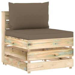 Sodo kompl. su pagalvėlėmis, 8 dalių, impregnuota mediena - Lauko baldų komplektai