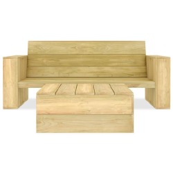 Sodo komplektas, 2 dalių, impregnuota pušies mediena - Lauko baldų komplektai