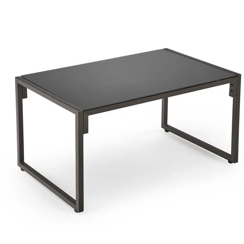 Sodo komplektas su kapučino spalvos audiniu ir stiklo stalu