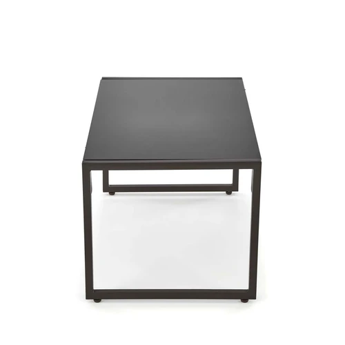 Elegantiškas sodo komplektas su juoda spalva ir stiklo stalu