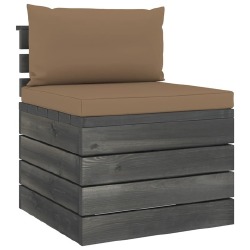 Sodo komplektas iš palečių su pagalvėlėmis, rudos spalvos - Lauko baldų komplektai