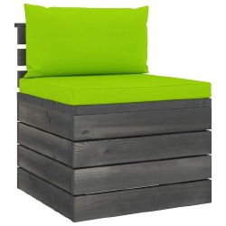 Sodo komplektas iš palečių su pagalvėlėmis, ryškiai žalios - Lauko baldų komplektai
