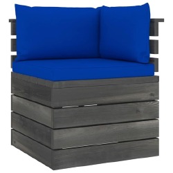 Sodo komplektas iš palečių su pagalvėlėmis, tamsiai mėlynos - Lauko baldų komplektai