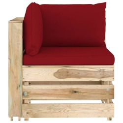 Sodo komplektas-pagalvėlėmis, 7 dalių, impregnuota mediena - Lauko baldų komplektai