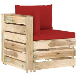 Sodo komplektas su pagalvėlėm, 10 -dalių, impregnuota mediena - Lauko baldų komplektai