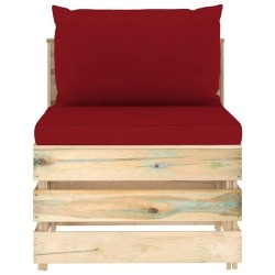 Sodo komplektas su pagalvėlėm, 10 dalių, impregnuota mediena - Lauko baldų komplektai