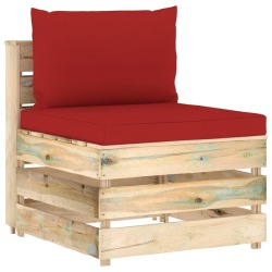 Sodo komplektas su pagalvėlėm, 10 -dalių, impregnuota mediena - Lauko baldų komplektai