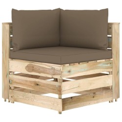 Sodo komplektas su pagalvėlėm, 5 dalių, impregnuota mediena - Lauko baldų komplektai