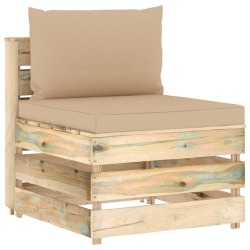 Sodo komplektas su pagalvėlėm, 7 dalių, impregnuota -mediena. - Lauko baldų komplektai