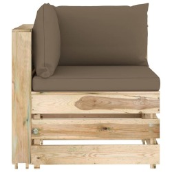 Sodo komplektas su pagalvėlėm, 7 dalių, impregnuota mediena - Lauko baldų komplektai