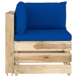 Sodo komplektas su pagalvėlėm, 8 dalių, impregnuota mediena - Lauko baldų komplektai