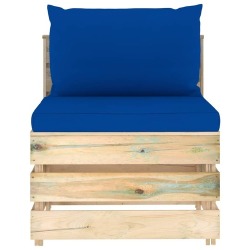 Sodo komplektas su pagalvėlėmis, 10 dalių, impregnuota mediena. - Lauko baldų komplektai