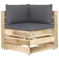 Sodo komplektas su pagalvėlėmis 5 dalių, impregnuota mediena - Lauko baldų komplektai