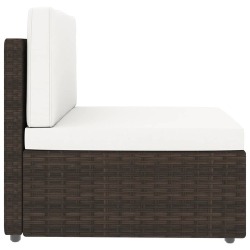 Sodo komplektas su pagalvėlėmis, 5 dalių, rudas poliratanas - Foteliai, sofos