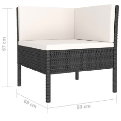 Sodo komplektas su pagalvėlėmis (6 dalių, juodos sp.) - Lauko baldų komplektai