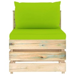 Sodo komplektas su pagalvėlėmis, 7 dalių,- impregnuota mediena - Lauko baldų komplektai