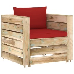 Sodo komplektas su pagalvėlėmis, 7 dalių, impregnuota/ mediena - Lauko baldų komplektai