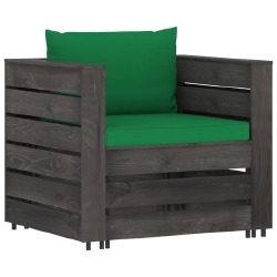 Sodo komplektas su pagalvėlėmis, 7 dalių, impregnuota /mediena - Lauko baldų komplektai