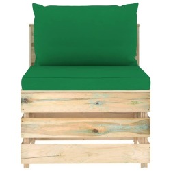 Sodo komplektas su pagalvėlėmis, 7 dalių, impregnuota- mediena. - Lauko baldų komplektai