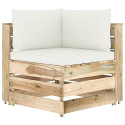 Sodo komplektas su pagalvėlėmis, 7 dalių., impregnuota mediena - Lauko baldų komplektai