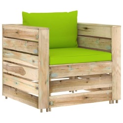 Sodo komplektas su pagalvėlėmis, 7 -dalių,. impregnuota mediena - Lauko baldų komplektai