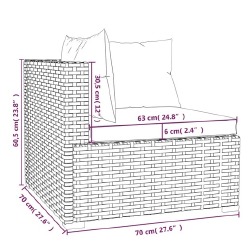 Sodo komplektas su pagalvėlėmis, 8 -dalių, rudas, poliratanas - Lauko baldų komplektai