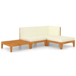 Sodo komplektas su pagalvėlėmis, akacijos masyvas, 4 dalių - Foteliai, sofos